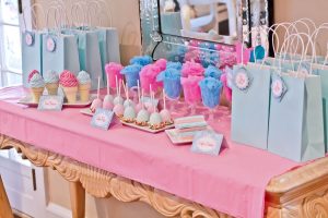 Gifts for the kids pamper parties arranged on table